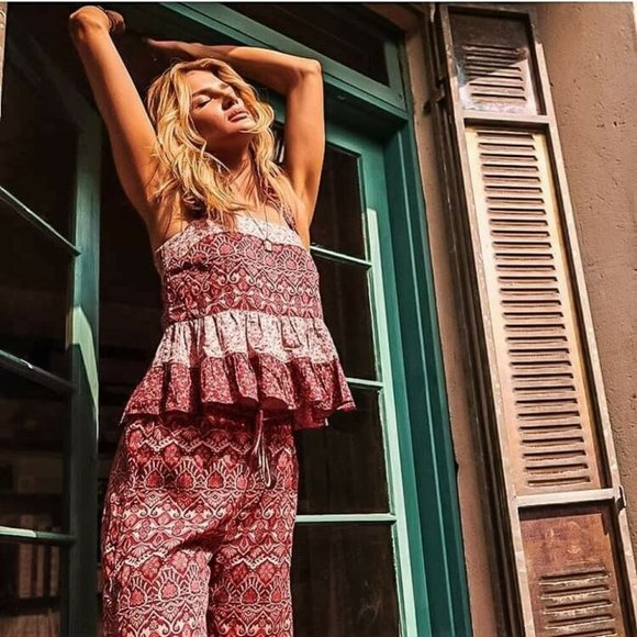 TIGERLILY Nivi Red Boho Print High Waisted Wide Leg Pants RRP$199 - Picture 13 of 16